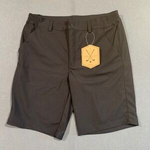 New Modern Mens Black Golf Shorts Size M Memory Fabric Elastic Waist